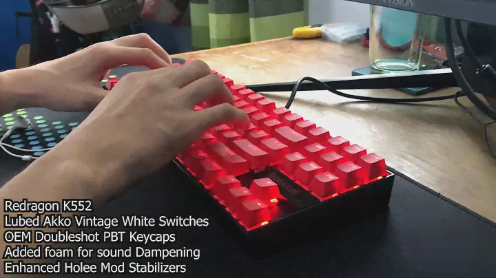 Redragon Kumara K552 mod (redragon k552 + Akko CS Vintage White)