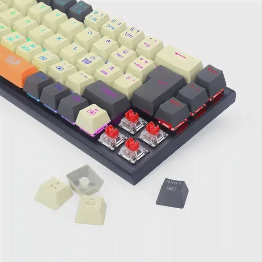 Redragon K633CGO-RGB Ryze 68 keys Compact Mechanical Gaming Keyboard German Layout RGB Backlight Red Switch - Black-1