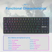 Сверхтонкая Механическая игровая клавиатура REDRAGON Anubis K539 RGB с USB и поддержкой Bluetooth, беспроводная 2,4G, 3 режима, 87 клавиш для компьютера (art.: 3920bf52945c9)