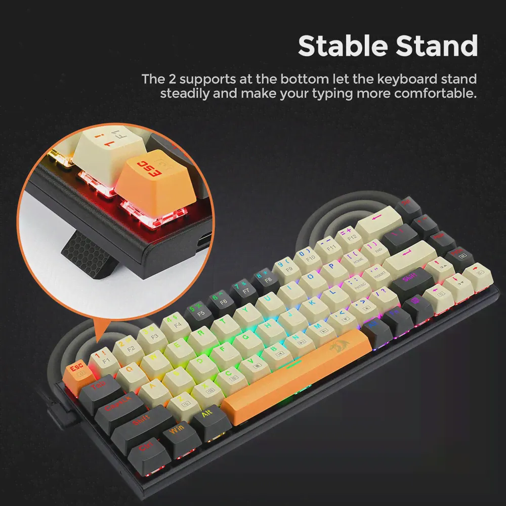 Проводная Механическая клавиатура Redragon K633CGO-RGB Ryze, RGB подсветка, горячая распродажа, красный переключатель, 68 клавиш, компактная игровая клав... (art.: 3920be81ca0dc)-1