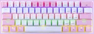 Клавиатура проводная игровая механическая REDRAGON Fizz Радужн,61 клав,тих,бело-розовая (1/10) (70672)