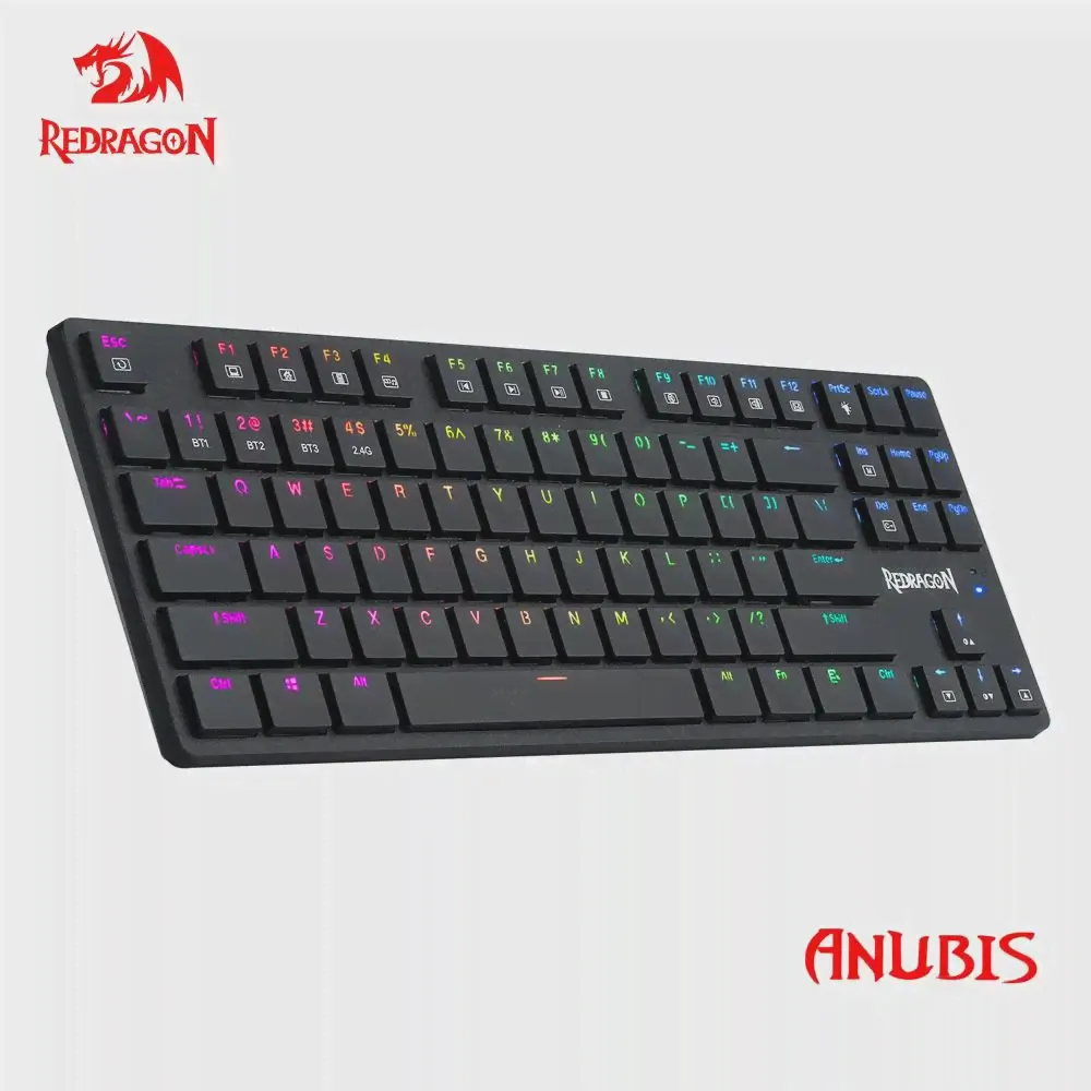 Сверхтонкая Механическая игровая клавиатура REDRAGON Anubis K539 RGB с USB и поддержкой Bluetooth, беспроводная 2,4G, 3 режима, 87 клавиш для компьютера (art.: 3920bf52945c9)-2